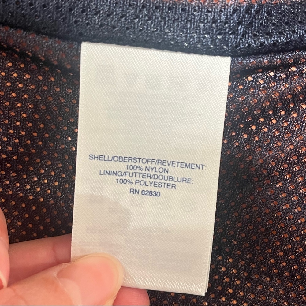 Lands' End Men’s Waterproof Hooded Rain Jacket Shell - Orange - Small - Picture 9 of 13